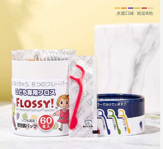 Flossy Children Dental Flosser - Assorted Fruit - 60pc