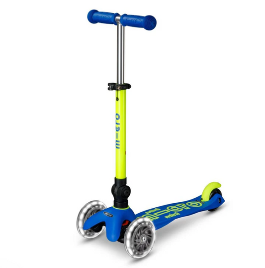 Micro Mini Foldable LED Scooter Yellow+Blue