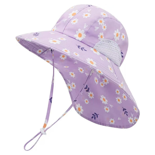 Kids Quick-Dry Wide Brim Sun Hat Daisy