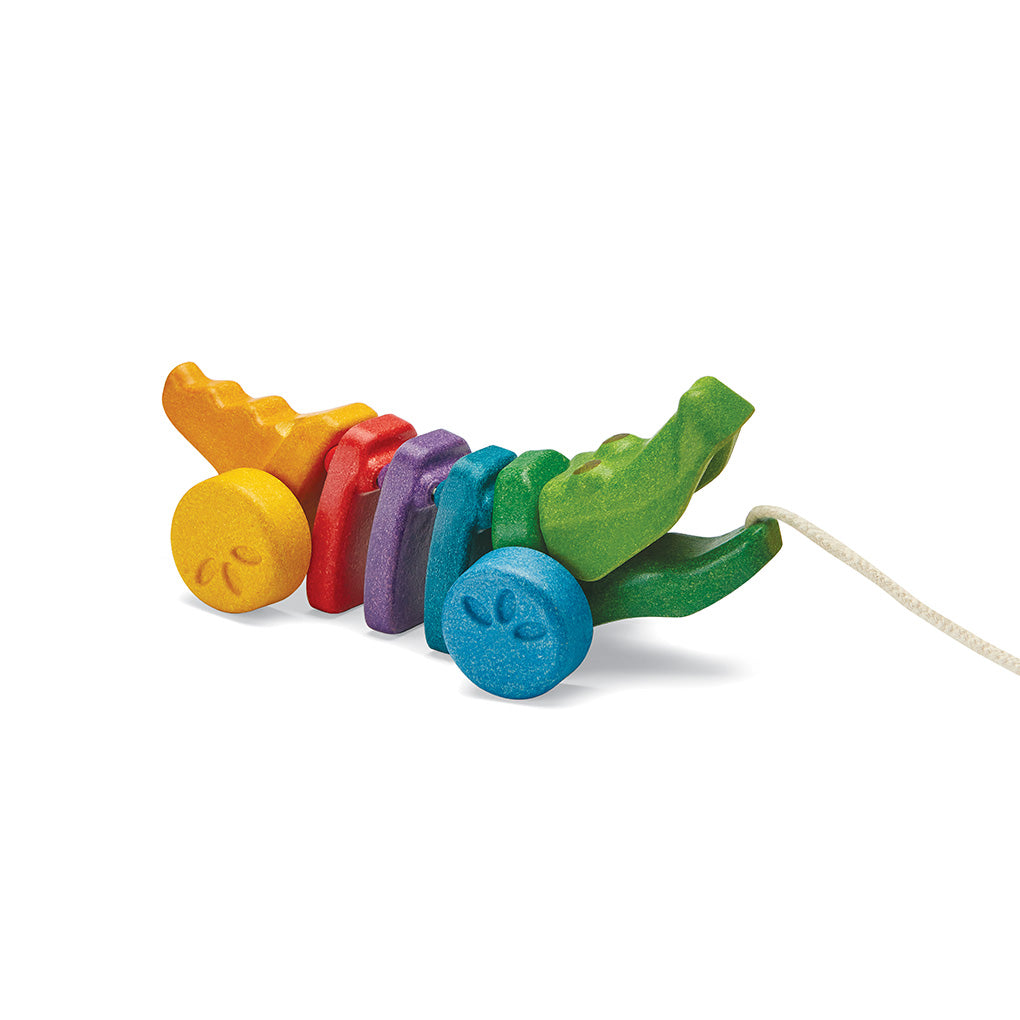 PlanToys - Pull-Along Rainbow Alligator