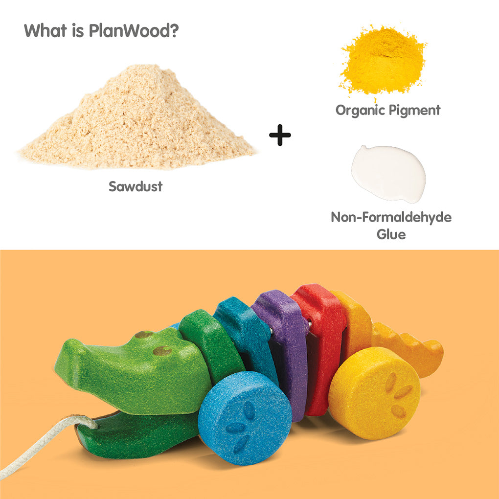 PlanToys - Pull-Along Rainbow Alligator