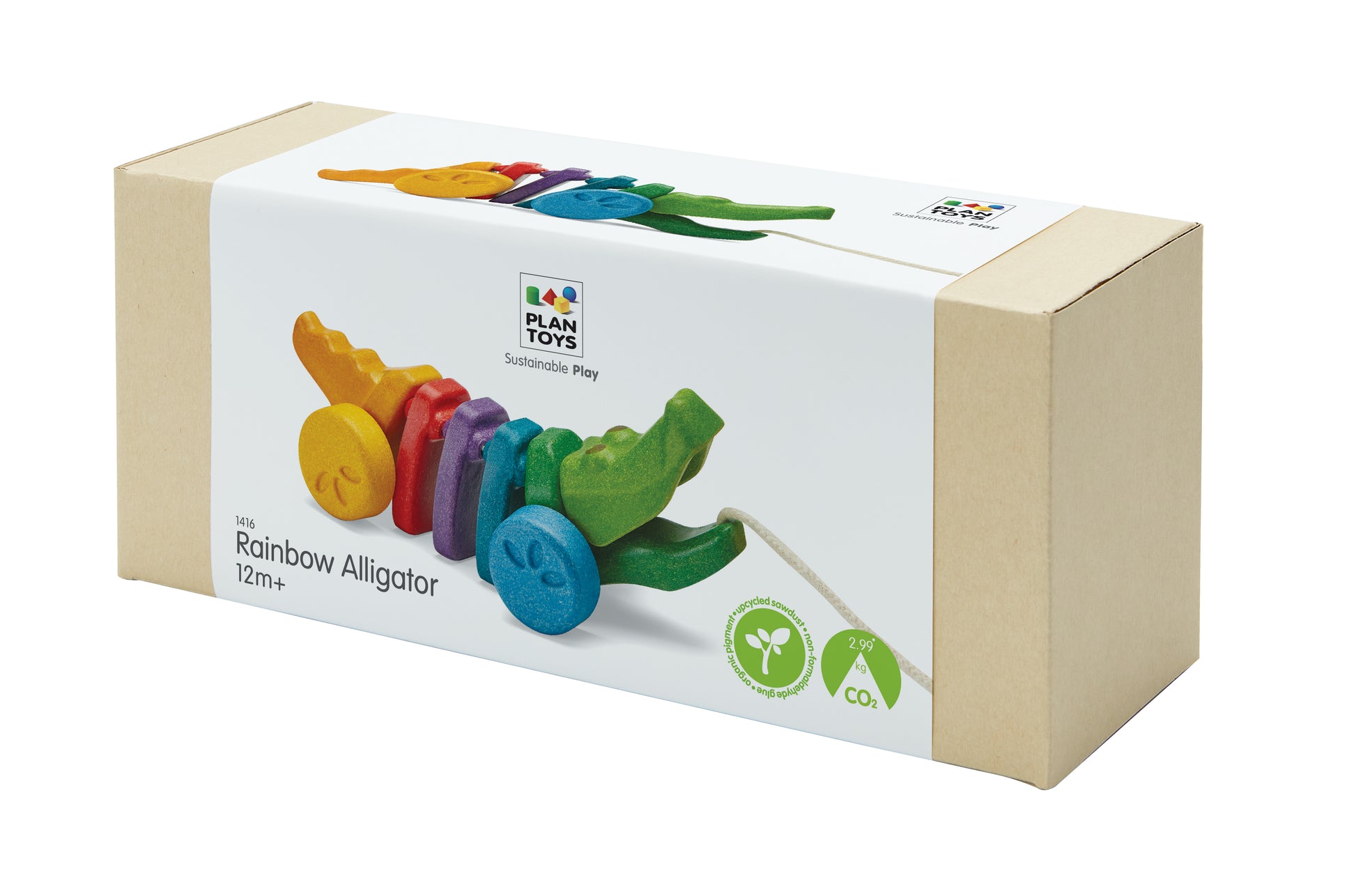 PlanToys - Pull-Along Rainbow Alligator