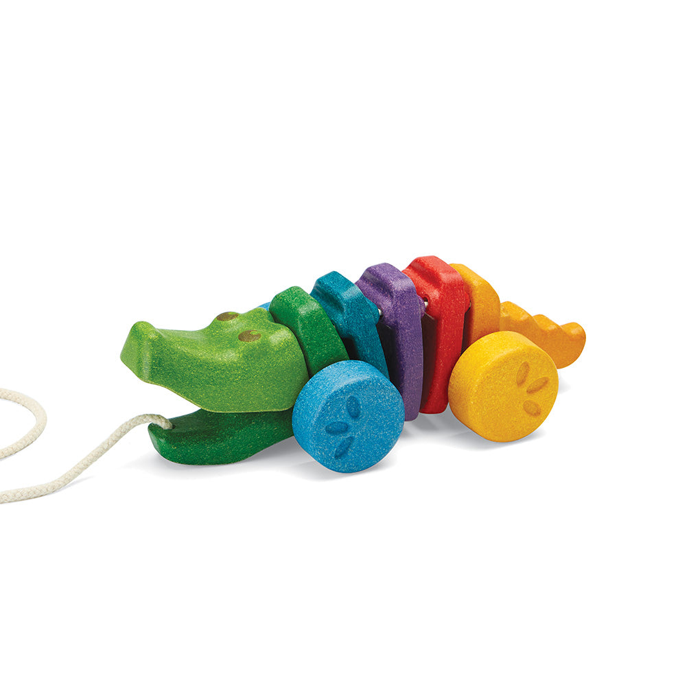PlanToys - Pull-Along Rainbow Alligator