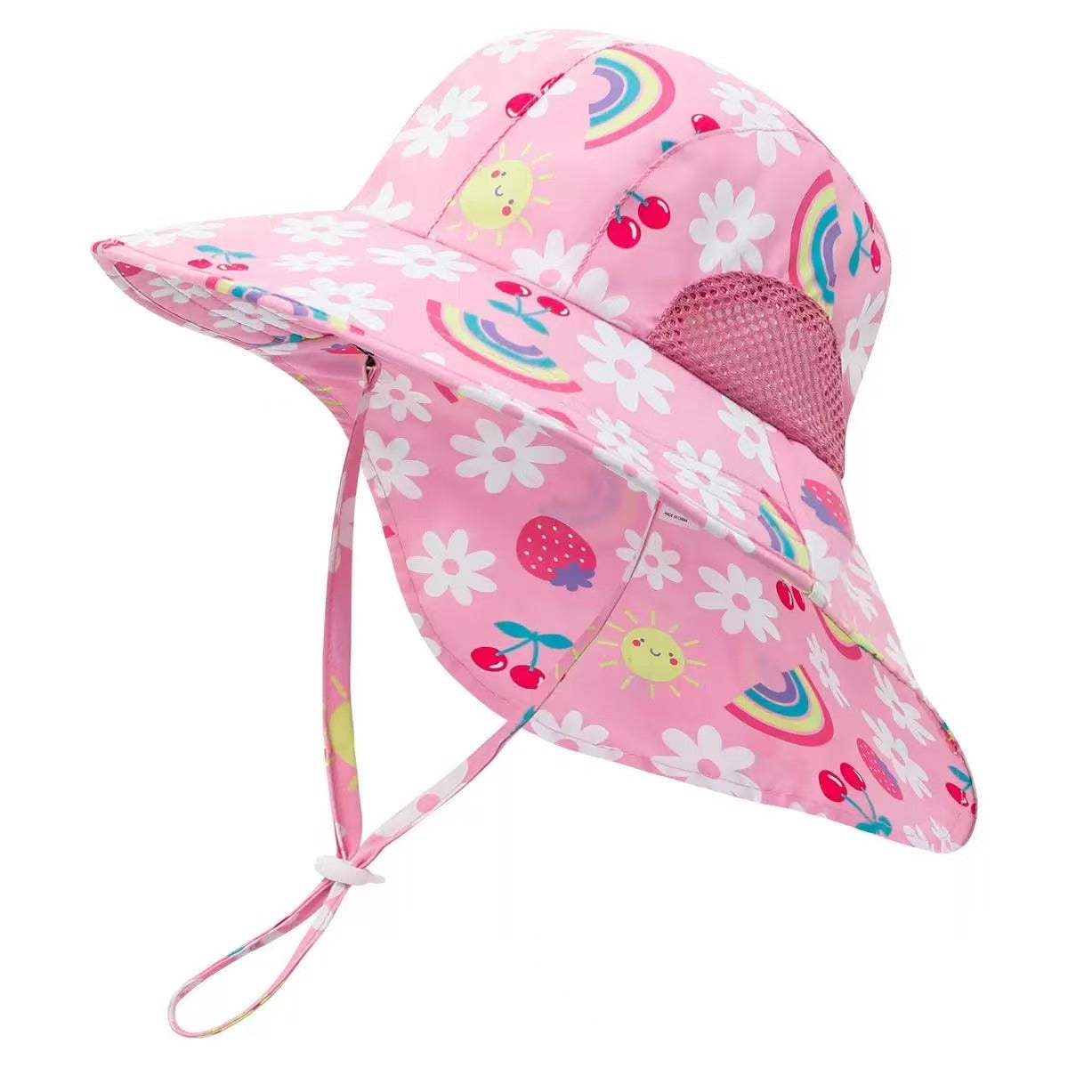 Kids Quick-Dry Wide Brim Sun Hat Cherry