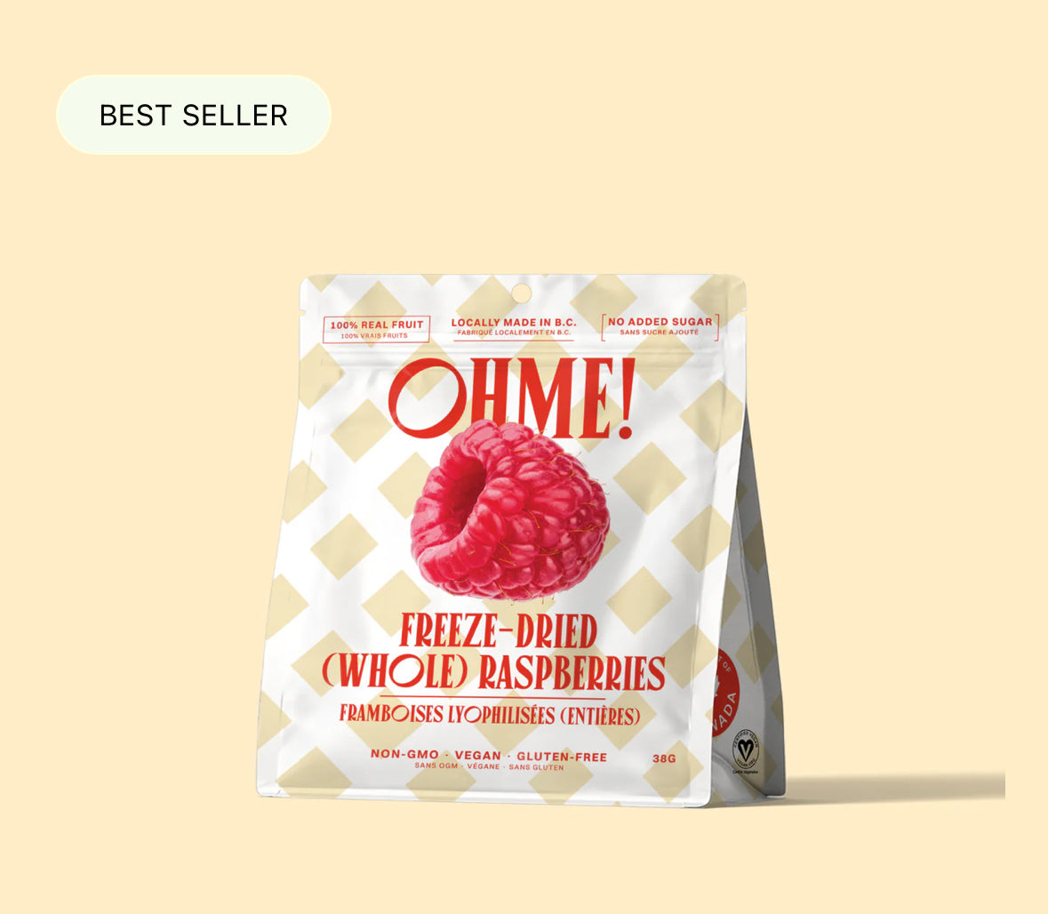 OHME Freeze Dried Fruit Snacks Raspberry