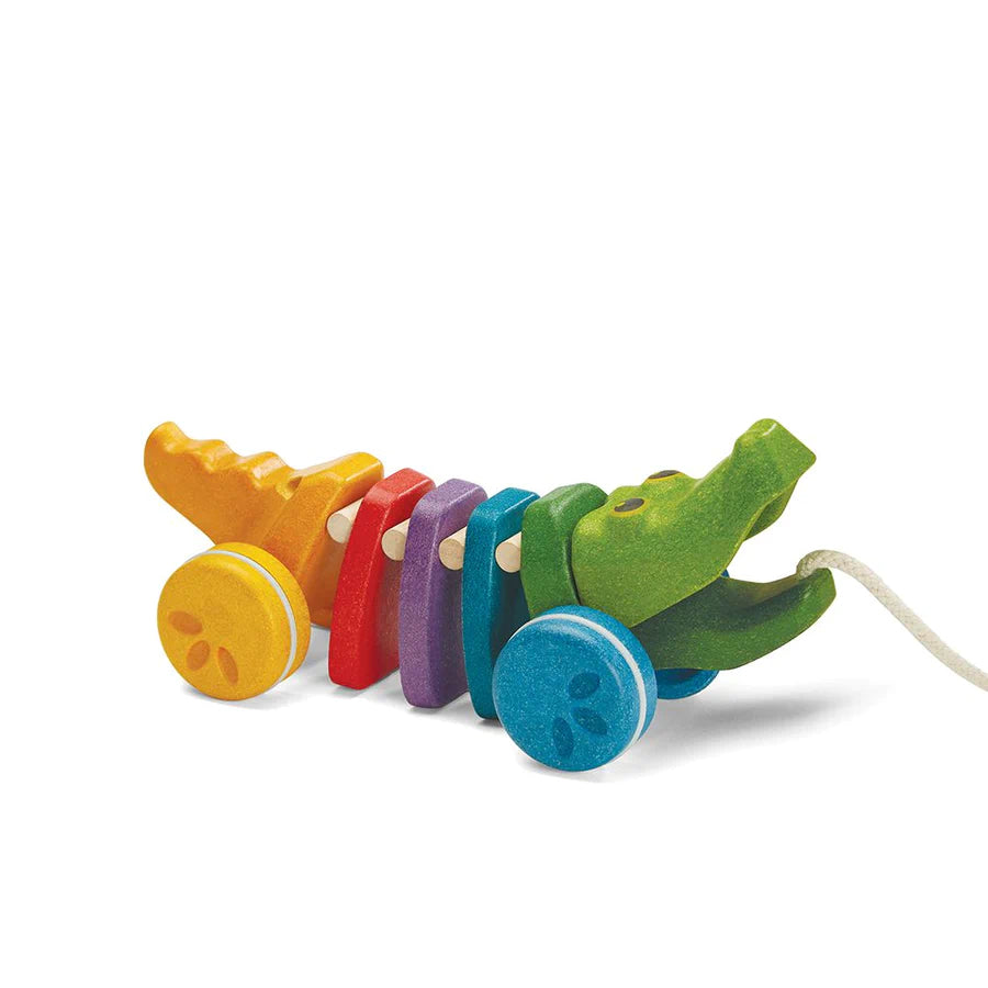 PlanToys - Pull-Along Rainbow Alligator