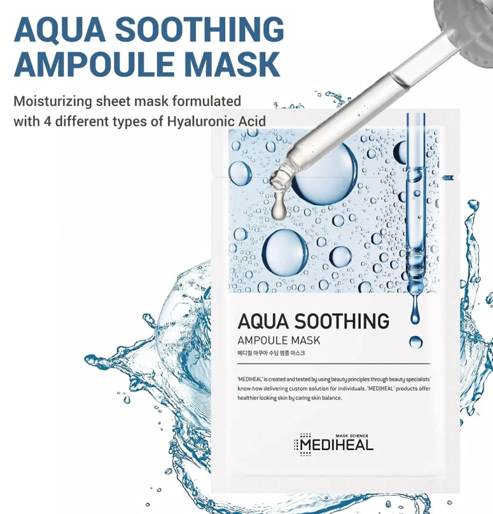 Mediheal Aqua Soothing Ampoule Mask - 10pc